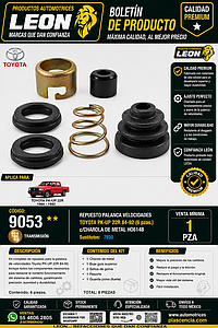 REPUESTO PALANCA VEL. TOYOTA PK-UP 22R 84-92 (6 pzas.) c/CHAROLA DE METAL HO614B