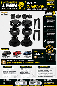 REPUESTO BUJES CHICOTE VELOCIDADES G.M. SPARK CLASIC 1.2L, BEAT 18-21, AVEO (JGO. c/12 pzas.)