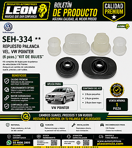 REPUESTO PALANCA VEL. VW POINTER (6 pzas.) “KIT DE BUJES”