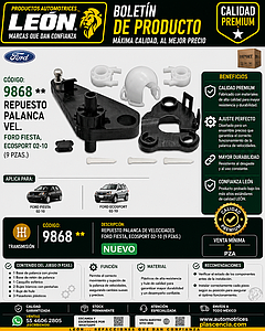 REPUESTO PALANCA VEL. FORD FIESTA, ECOSPORT 02-10 (9 pzas.)