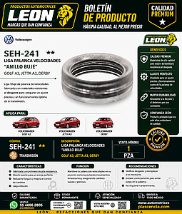 LIGA PALANCA VELOCIDADES GOLF A3, JETTA A3, DERBY “ANILLO BUJE”