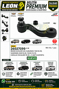 ROTULA SUSPENSION G.M. EQUINOX 05-09, MONTECARLO 00-07, UPLANDER 05-09, VENTURE 97-04, PONTIAC AZTEK 01-02, MONTANA 05-07, TORRENT 05-09, BUIK ALLURE 05-09, CENTURY 97-03 (CK5331, BA085MX, AMGK5331) (INFERIOR)