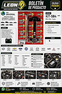 KIT SOPORTE BATERIA UNIVERSAL AJUSTABLE METALICO NEGRO (7 pzas.)