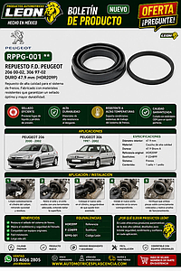 REPUESTO F.D. PEUGEOT 206 00-02, 306 97-02 DURO 47.9 mm  (HOR209P)