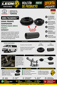 GOMA TIRANTE SUSPENSION TOYOTA HIACE 2005Æ (3 pzas.) GERMANY