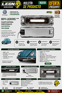 CUARTO DEFENSA DIRECCIONALES LED CRISTAL VW SEDAN 