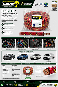 CABLE LAQUEADO Cal.10 (ROLLO c/100 m.)