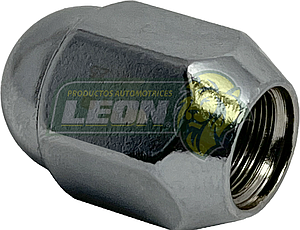 TUERCA CROMADA PLACACERO NISSAN, DATSUN 12x1.25 mm LL. 19 mm (3/4) “TIPO ESFERA”