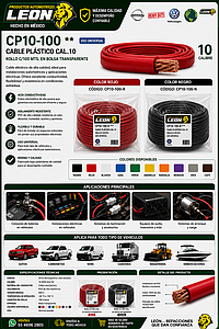 CABLE PLASTICO Cal.10 (ROLLO c/100 m.)