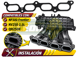 JUNTA MULTIPLE ADMISION NISSAN NV350 4C 2.5L 19-25, NP300 4C 2.5L 16-25, NP300 FRONTIER 4C 2.5L 16-25, NV250 4C 2.5L 19-25 QR25DE (14035ET80A) (LAMINADA)