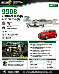 AJUSTADOR BALATA (R) FIAT MOBI 17-20 1.0L 7Y55 F533 “AUTOAJUSTABLE” HO429FR