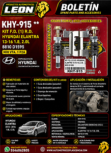 KIT F.D. (1) R.D. HYUNDAI ELANTRA 13-16 1.8, 2.0L 8810 D1595