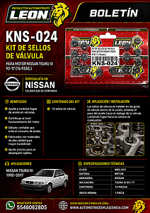 KIT DE SELLOS DE VÁLVULA PARA MOTOR NISSAN TSURU III 92-17 (16 pzas.)