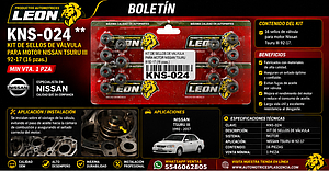 KIT DE SELLOS DE VÁLVULA PARA MOTOR NISSAN TSURU III 92-17 (16 pzas.)