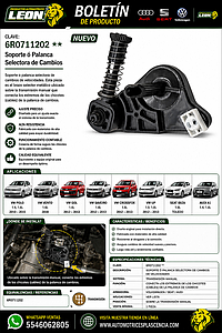 SOPORTE ó PALANCA SELECTORA DE CAMBIOS DE VELOCIDADES VW 1.4, 1.6L POLO 10-15 Y 2018, VENTO, GOL, SAVEIRO 12-13, CROSSFOX, UP 12-13, SEAT IBIZA, TOLEDO, AUDI A1