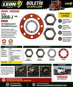 KIT TUERCA (1) R.T. KENWORTH (4 pzas.)