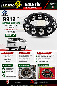 BALERO CAJA DIRECCION VW COMBI 73-01 SIN PISTA “TIPO CANASTA” (12 BOLAS)