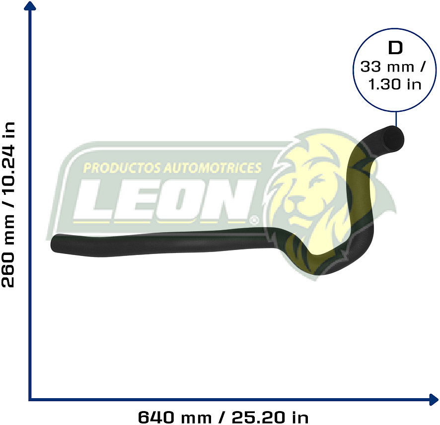 MANGUERA RAD. SUP. RENAULT FLUENCE L4 2.0L 11-17 (215010016R) Ø: 32 mm, L: 300x600 mm LONGITUD: 92 mm