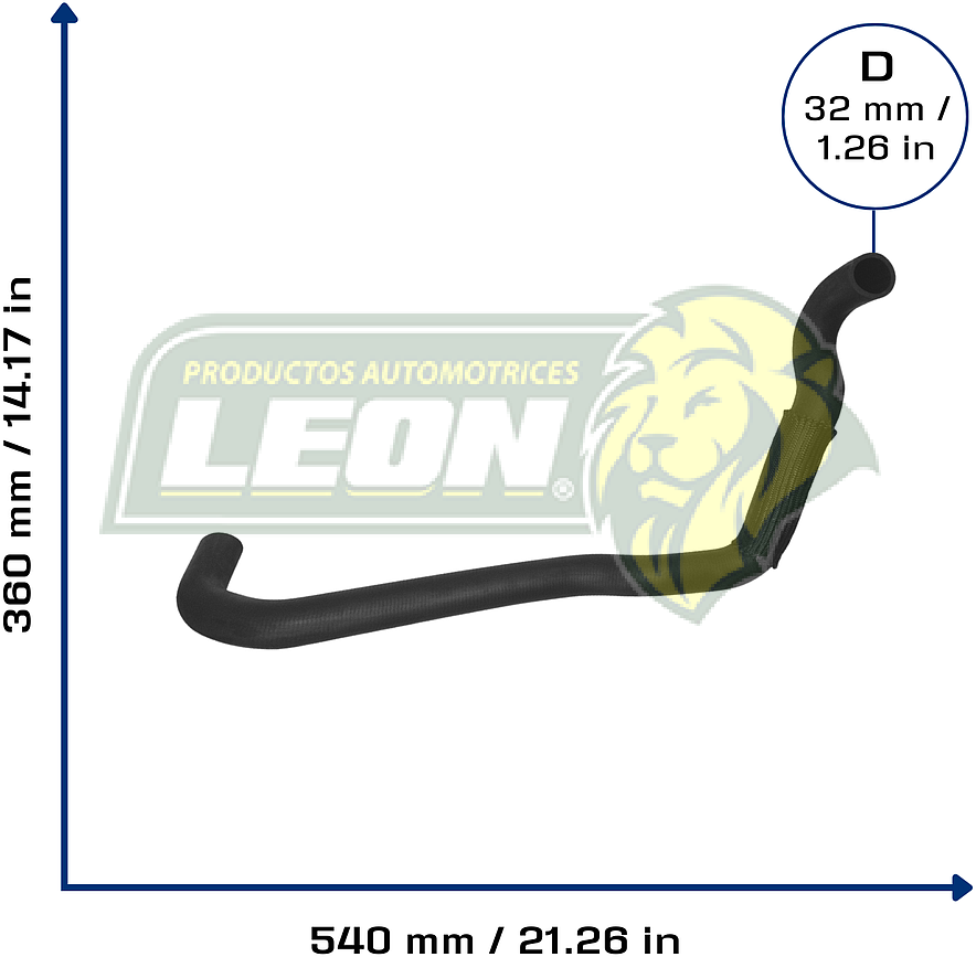 MANGUERA RAD. INF. SEAT IBIZA L4 2.0L 03-15 (6J0121051B) Ø: 30 mm, L: 350x550 mm, LONGITUD: 1110 mm