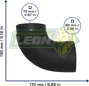 MANGUERA CODO UNIVERSAL Ø: 64x76 mm, L: 80x150 mm, LONGITUD: 240 mm
