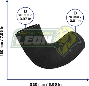 MANGUERA CODO UNIVERSAL Ø: 76x80 mm L: 200x200 mm, LONGITUD: 400 mm