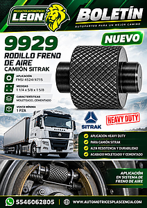 RODILLO FRENO DE AIRE CAMION SITRAK FMSI 4524/4715 1” 1/4x5/8x1” 5/8 “MOLEATADO, CEMENTADO”