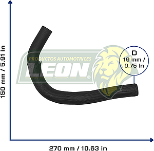 MANGUERA CALEFACCION G.M. CHEVY 1.6L 09-13 (A VALVULA) (93310722) Ø: 19 mm, L: 150x270 mm, LONGITUD: 410 mm