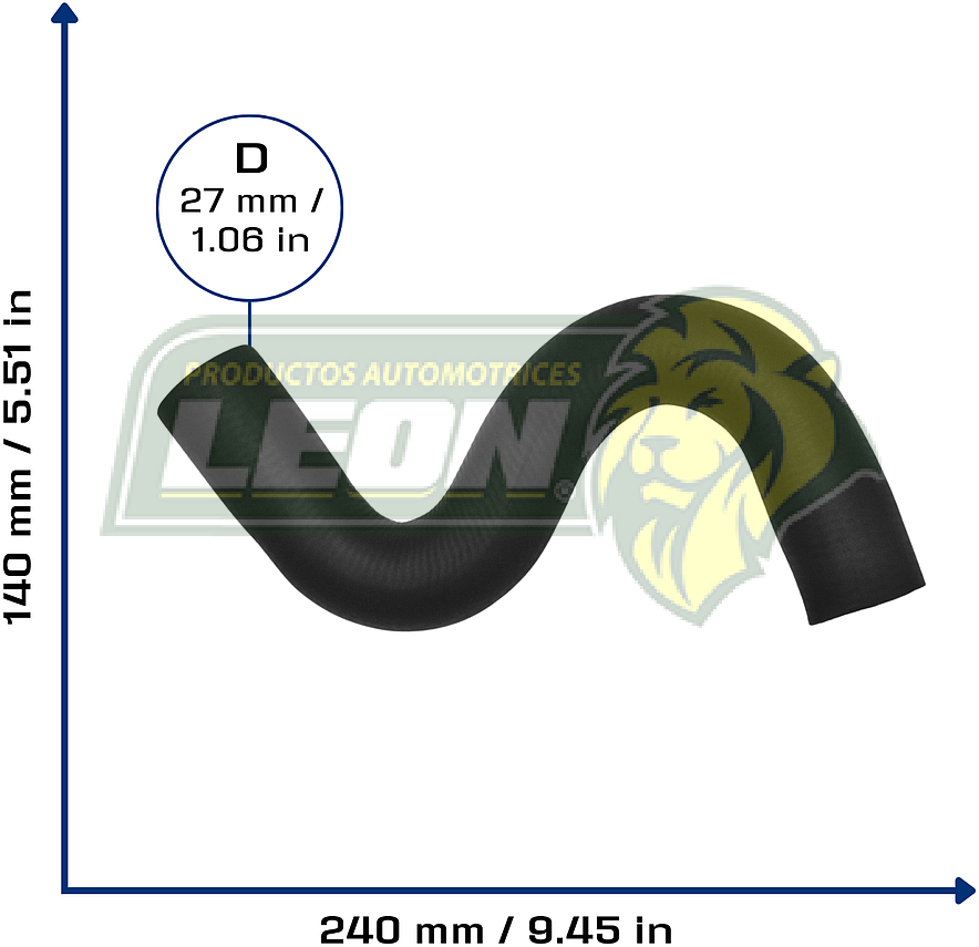 MANGUERA (522120) RAD.SUP. PEUGEOT 206 1.6L 01-09 (2104, MA2120, 1343EL)
