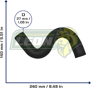 MANGUERA (522120) RAD.SUP. PEUGEOT 206 1.6L 01-09 (2104, MA2120, 1343EL)
