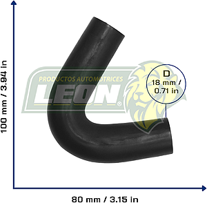 MANGUERA (521010) DESCARGA DE GAS CODO, RESPIRO VOLKSWAGEN SEDAN 1.6L 90-04 (2046, CH221003)