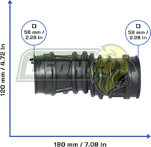 MANGUERA TOMA DE AIRE G.M. L4 1.6L CHEVY, MONZA 94-13 C/ENTRADA P/SENSOR (STAR 6233,  90466213, 93335518, 90411727, ML-4686)