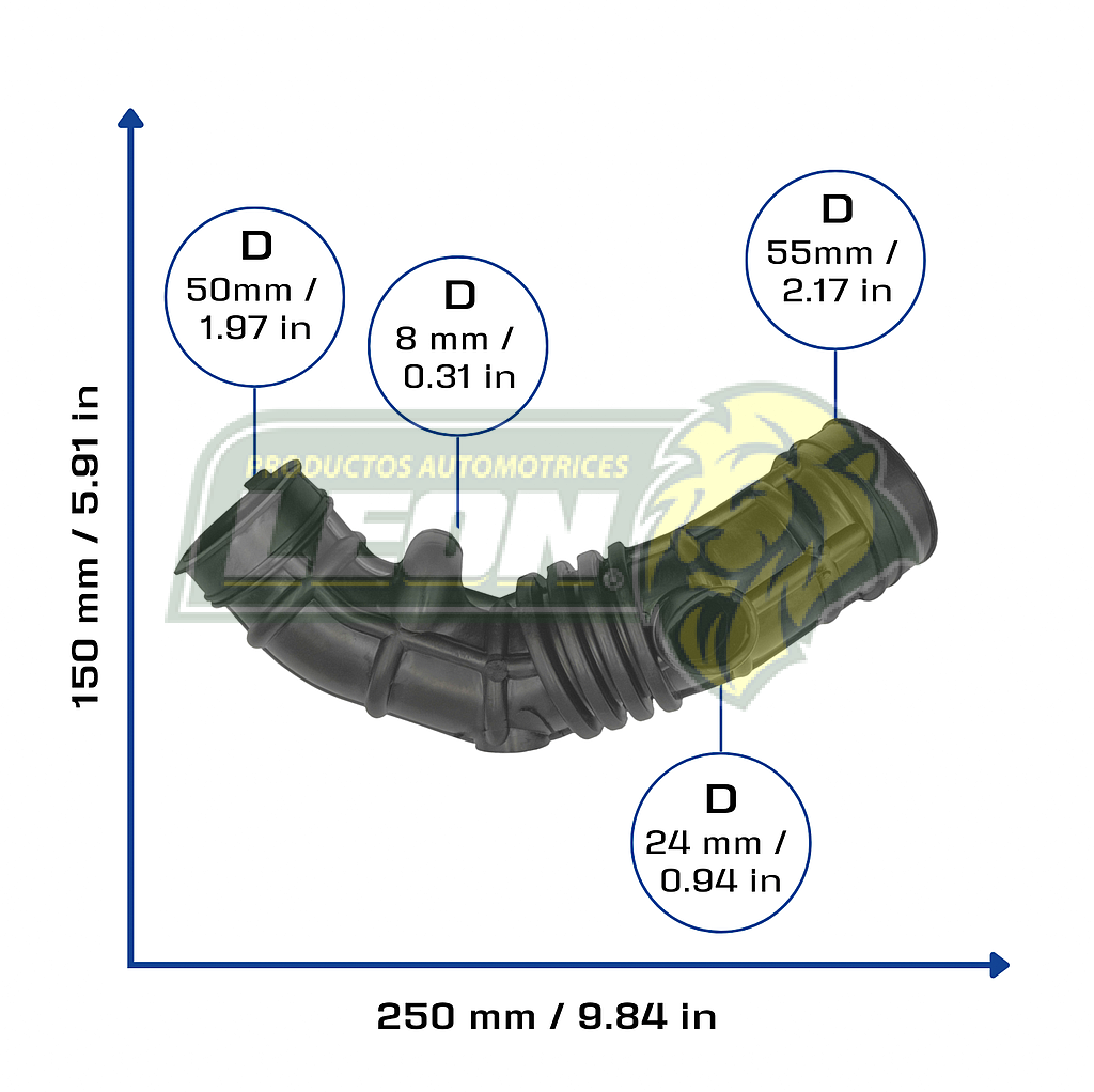 MANGUERA TOMA DE AIRE G.M. SPARK 1.2L 11-17, BEAT 1.2L 18-21 (STAR 5134, 96827737, 95479322, ML-13601)