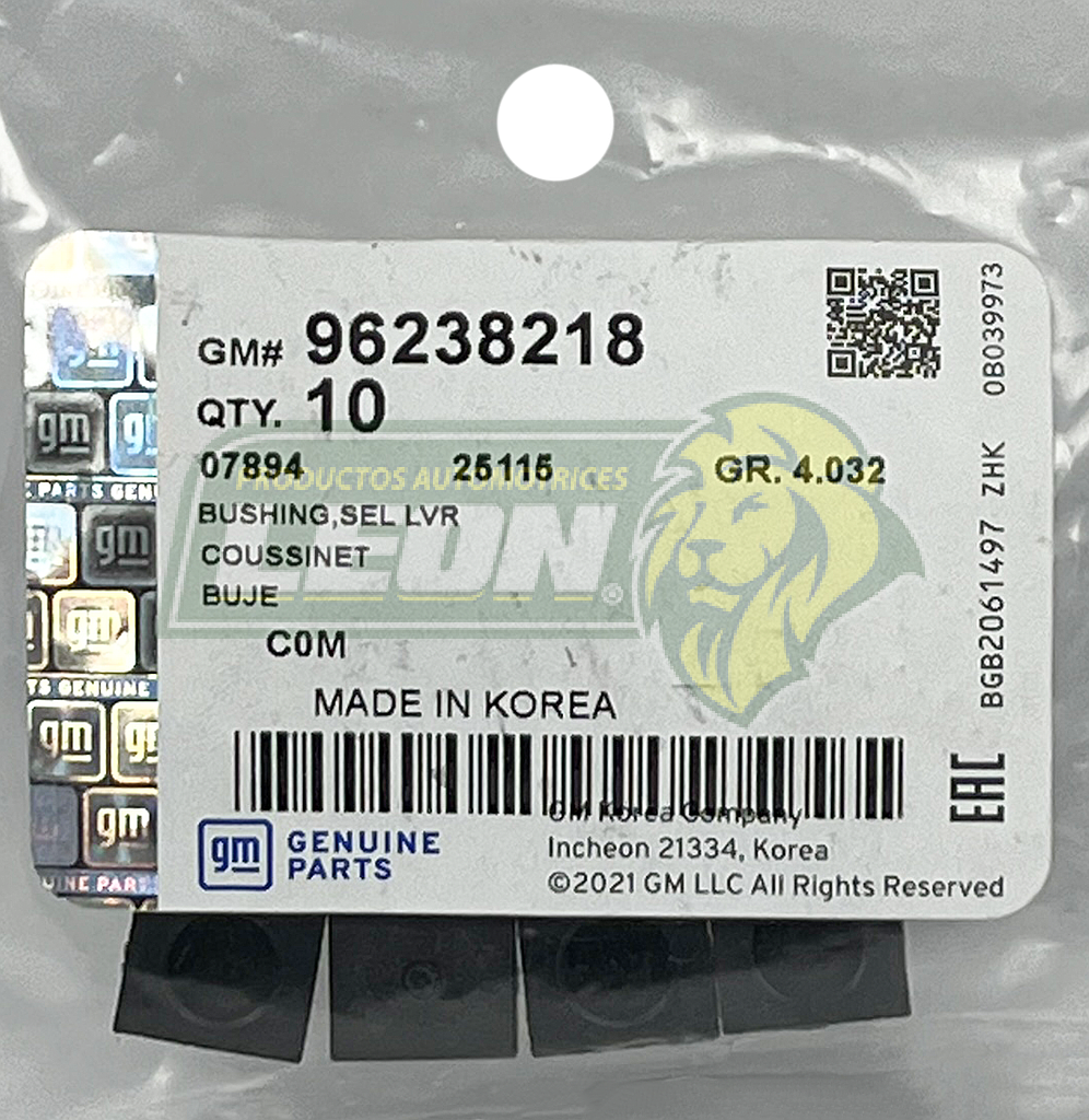 BUJE HORQUILLA CLUTCH G.M. AVEO 09-14, SPARK 11-19, PONTIAC MATIZ 98-09  (P/CABLE SELECTOR CAMBIOS) GM GENUINE PARTS