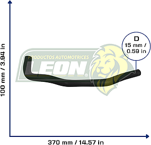 MANGUERA REFRIG. VW GOLF A3 L4 1.8L 93-95, JETTA A3 L4 1.8 1996, CABRIO L4 2.0L 1995 M. BENZ L4 2.0 1996 (A DEPOSITO DE ANTICONGELANTE) (1H0121109A) Ø: 15 mm, L: 100x350 mm, LONGITUD: 450 mm