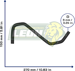 MANGUERA REFRIG. VW JETTA A6 L4 2.0L 11-16, PASSAT L4 2.0L 05-10 (DEPOSITO A TUBO) (1K0121447S) Ø: 18 mm, L: 100x260 mm, LONGITUD: 410 mm