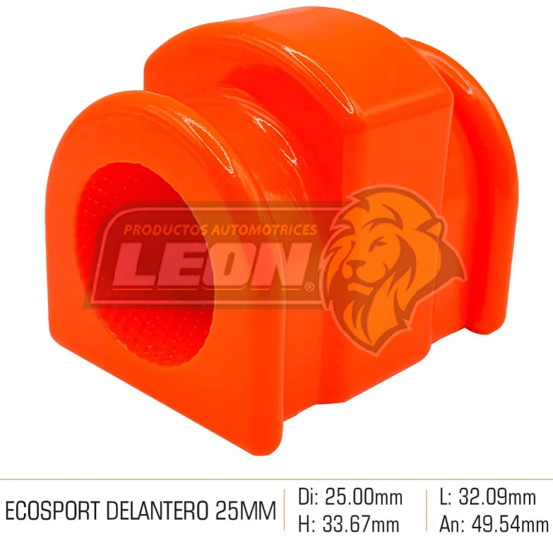 GOMA BARRA ESTABILIZADORA FORD ECOSPORT 13-17 (4039101, 10-902, BAECOSPD17) ØI: 21.29 mm, H: 33.67 mm, L: 32.09 mm, AN: 49.54 mm DELANTERA NARANJA