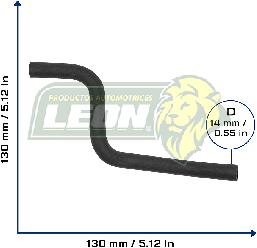 MANGUERA CALEFACCION FORD FIESTA L4 1.4L 98-00, KA L4 1.6L 01-08 (XS5118K579AA) Ø: 15 mm, L: 100x300 mm, LONGITUD: 380 mm