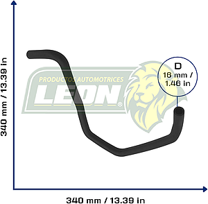 MANGUERA CALEFACTOR FORD FOCUS L4 2.0L 00-03 (A CONECTOR) (1136604, 98AB18K579FH, 98AB18K579FJ, 98AB18K579FK) Ø: 17 mm, L: 350x320 mm, LONGITUD: 85 mm