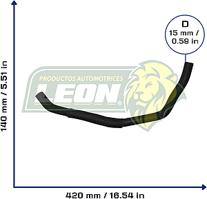 MANGUERA REFRIG. FORD FOCUS 2.0L 12-18 (A TOMA DE AGUA) (CM5E8A582AA, 5110497) Ø: 15 mm, L: 200x400 mm, LONGITUD: 600 mm