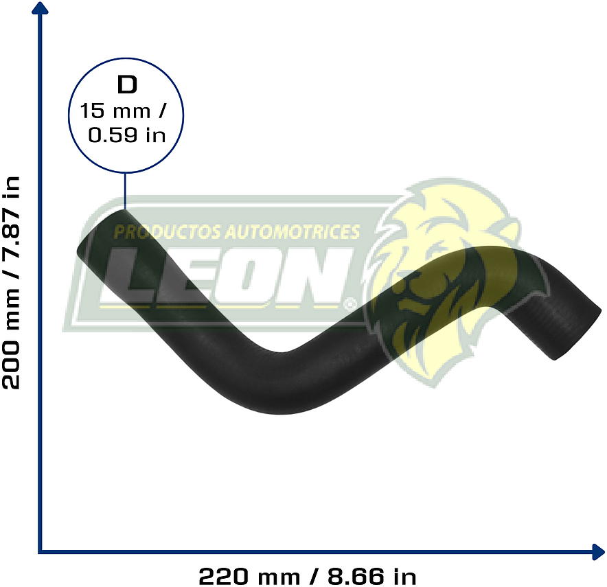 MANGUERA RAD. INF. VW GOLF A4 L4 2.0L 95-00, CABRIO L4 2.0L 95-02, JETTA A3 L4 1.8L 94-95, M. BENZ L4 2.0L 93-98 (1H0121051C, 1H0121051L) Ø: 30 mm, L: 250x200 mm, LONGITUD: 340 mm