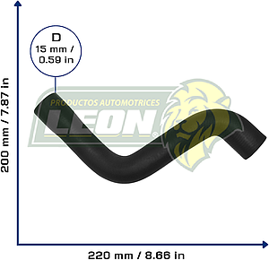 MANGUERA RAD. INF. VW GOLF A4 L4 2.0L 95-00, CABRIO L4 2.0L 95-02, JETTA A3 L4 1.8L 94-95, M. BENZ L4 2.0L 93-98 (1H0121051C, 1H0121051L) Ø: 30 mm, L: 250x200 mm, LONGITUD: 340 mm