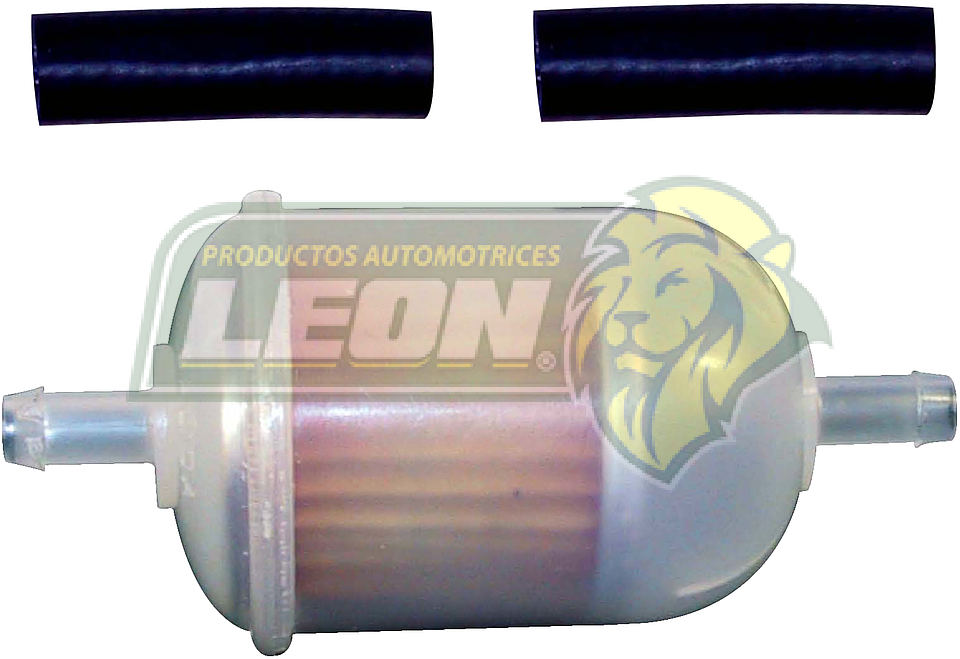 FILTRO GASOLINA UNIVERSAL CHICO FORD, G.M., DODGE 5/16 CON MANGUERAS (PLASTICO)