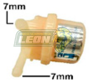FILTRO GASOLINA TOYOTA COROLLA-COUPE 88, PK-UP 2WD Y 4WD 1/2 Ton. 80-82 PLASTICO