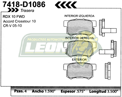 BALATA F.D. R.T. HONDA CRV 05-09