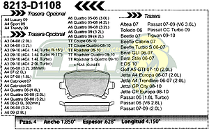 BALATA F.D. R.T. VW BORA 05-09, SEAT LEON 07-