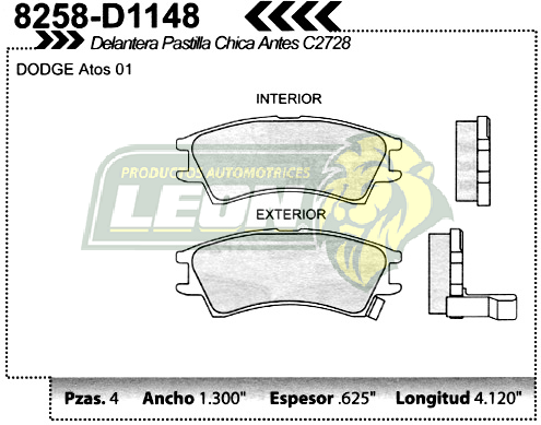 BALATA F.D. R.D. HYUNDAI ATOS 01-03