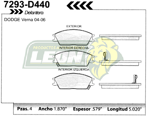 BALATA F.D. R.D. HYUNDAI VERNA 04-08