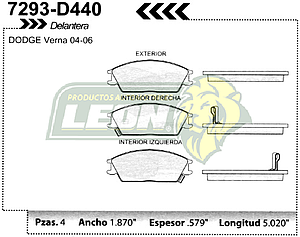 BALATA F.D. R.D. HYUNDAI VERNA 04-08