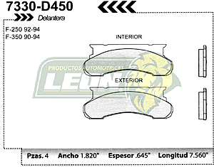 BALATA F.D. R.D. FORD F-250, F-350 89-94