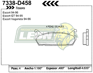 BALATA F.D. R.T. FORD ESCORT 91-96